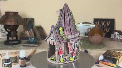 Tall Crooked Witch House - Fairytale Ceramic Aroma Oil Burner and Tea Light Holder (A2)